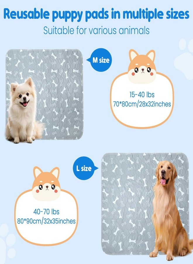 NYEONHRT Washable and Reusable Puppy Pee Pads for Dogs Super Durable Chew Proof with Waterproof TPU Backing Non Slip Design Portable for Home Travel and Outdoor Use Gray Medium 2 Pack - Image 2