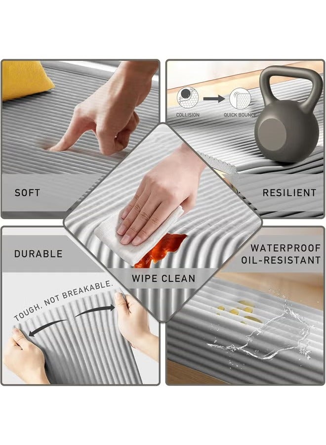 Foam Safety Strips for Baby Kid,Foam Safety Strips, Edge Protectors, Foam Safety Strips, Self Adhesive Edge Protector, W-Type Children's Anti Collision Strip, 2M Safety Edge Protection Strip, Edge Corner Guards Foam Roll, Children Anti Collision Strip, Extra Thick Foam Strip for Table Wall Corner with Double Side Tape (Grey) - Image 4