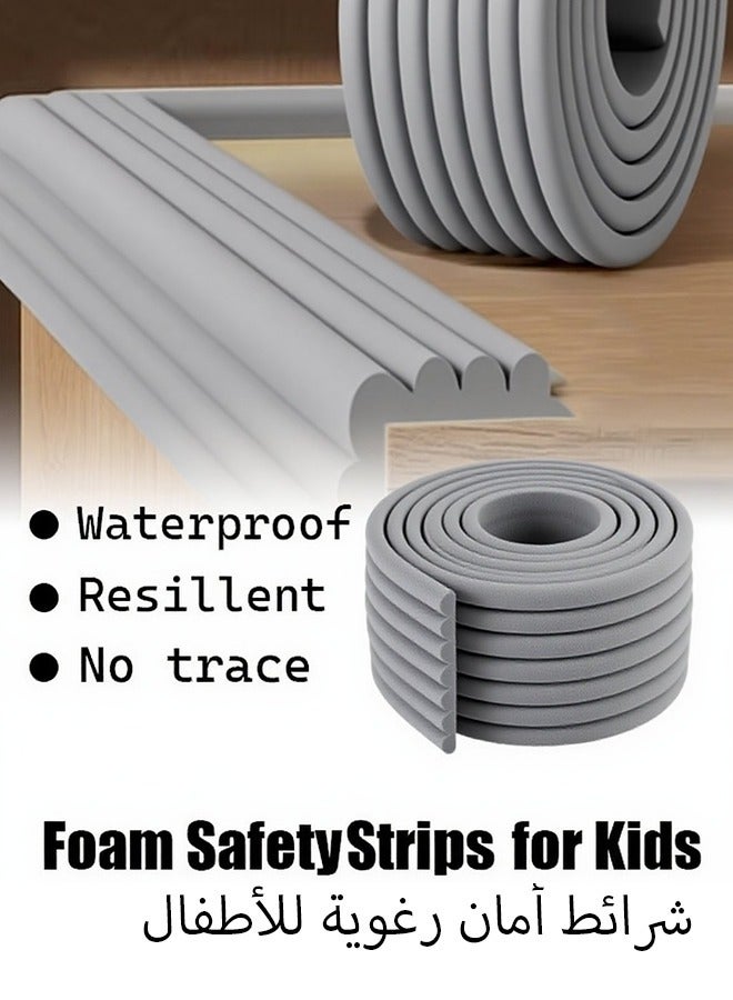 Foam Safety Strips for Baby Kid,Foam Safety Strips, Edge Protectors, Foam Safety Strips, Self Adhesive Edge Protector, W-Type Children's Anti Collision Strip, 2M Safety Edge Protection Strip, Edge Corner Guards Foam Roll, Children Anti Collision Strip, Extra Thick Foam Strip for Table Wall Corner with Double Side Tape (Grey) - Image 1