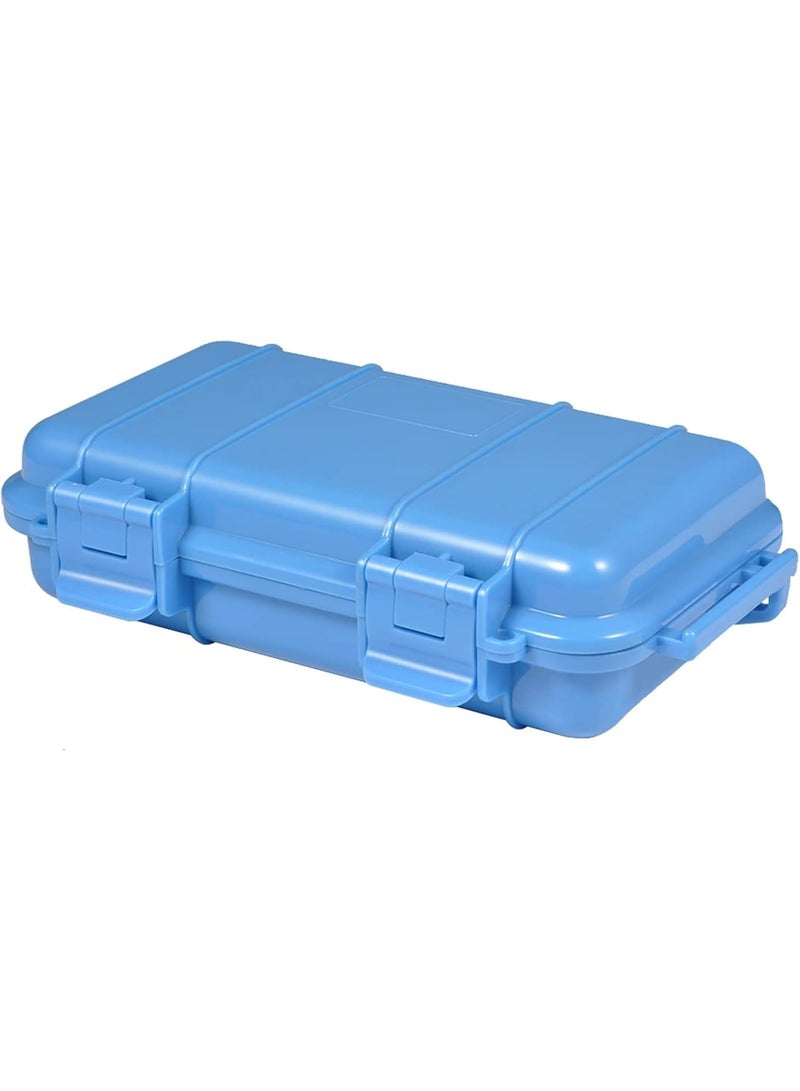 SYOSI Protective Hard Case with Foam, Shockproof Waterproof Airtight Storage Box for Outdoor Gear Tools and Phone, Durable Grip Handle and Secure Locking, 16.7x8.8x4.6cm for Camping Hiking Travel, Blue - Image 1