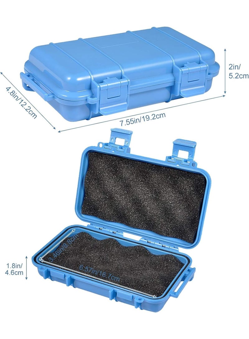 SYOSI Protective Hard Case with Foam, Shockproof Waterproof Airtight Storage Box for Outdoor Gear Tools and Phone, Durable Grip Handle and Secure Locking, 16.7x8.8x4.6cm for Camping Hiking Travel, Blue - Image 4