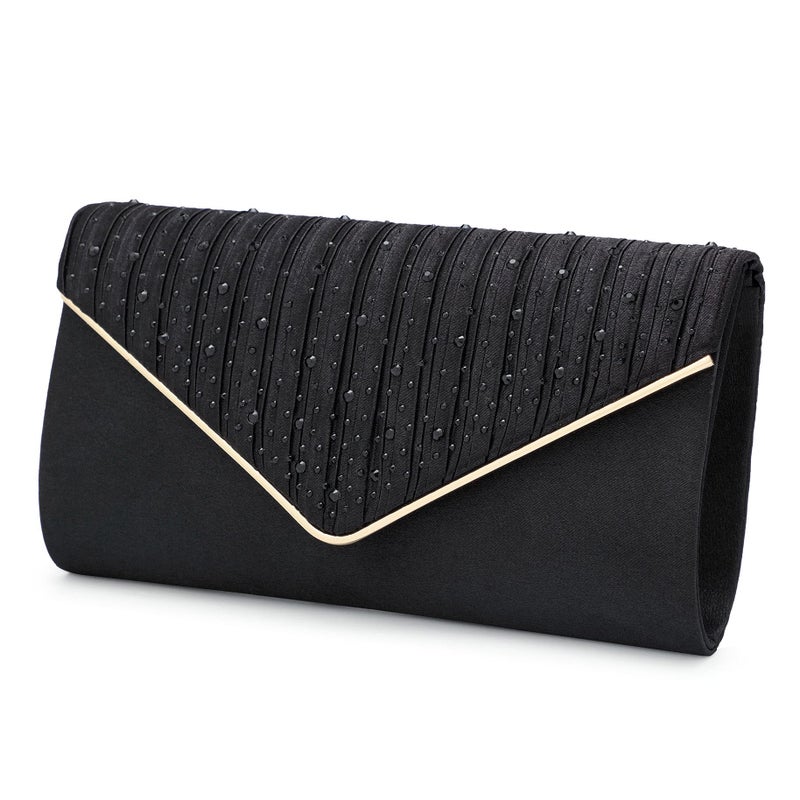 Mihawk Mihawk clutch purses for women Clutches for Women Wedding Clutches for Women Clutch Evening Purses and Clutches Clutch Purses for Women(Black)  - Image 3