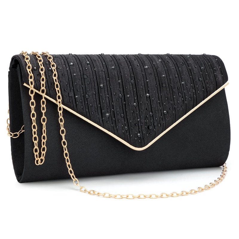 Mihawk Mihawk clutch purses for women Clutches for Women Wedding Clutches for Women Clutch Evening Purses and Clutches Clutch Purses for Women(Black)  - Image 1