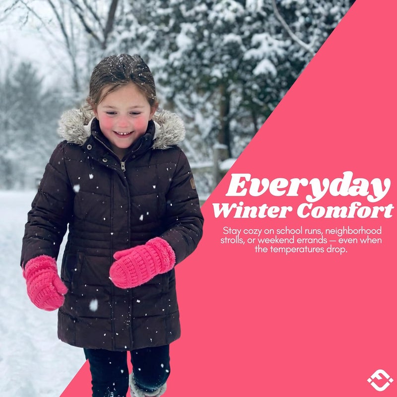 Funky Junque Kids Mittens – Thermal Knit Fleece Lined Winter Gloves for Boys & Girls Ages 5–7, Soft Cozy Cold Weather Wear - Image 2