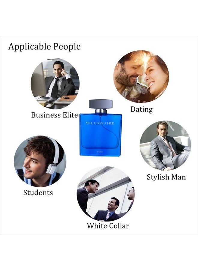PERFUME&BEAUTY Perfume&Beauty Perfume Eau de Parfume for Men, 3.4 oz Spray Parfume for Men 100 ML- Blue Millionaire  - Image 5