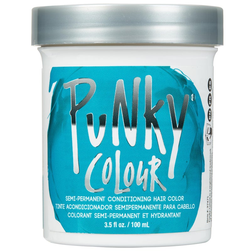 Punky Semi Permanent Conditioning Hair Color, Vegan, PPD and Paraben Free, may last for 5-40 washes, 3.5oz, Turquoise - Image 1
