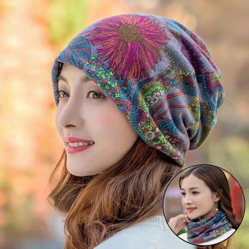 Unisex Knitted Twist Beanie Scarf Set Upgraded-National Beauty  - Image 2