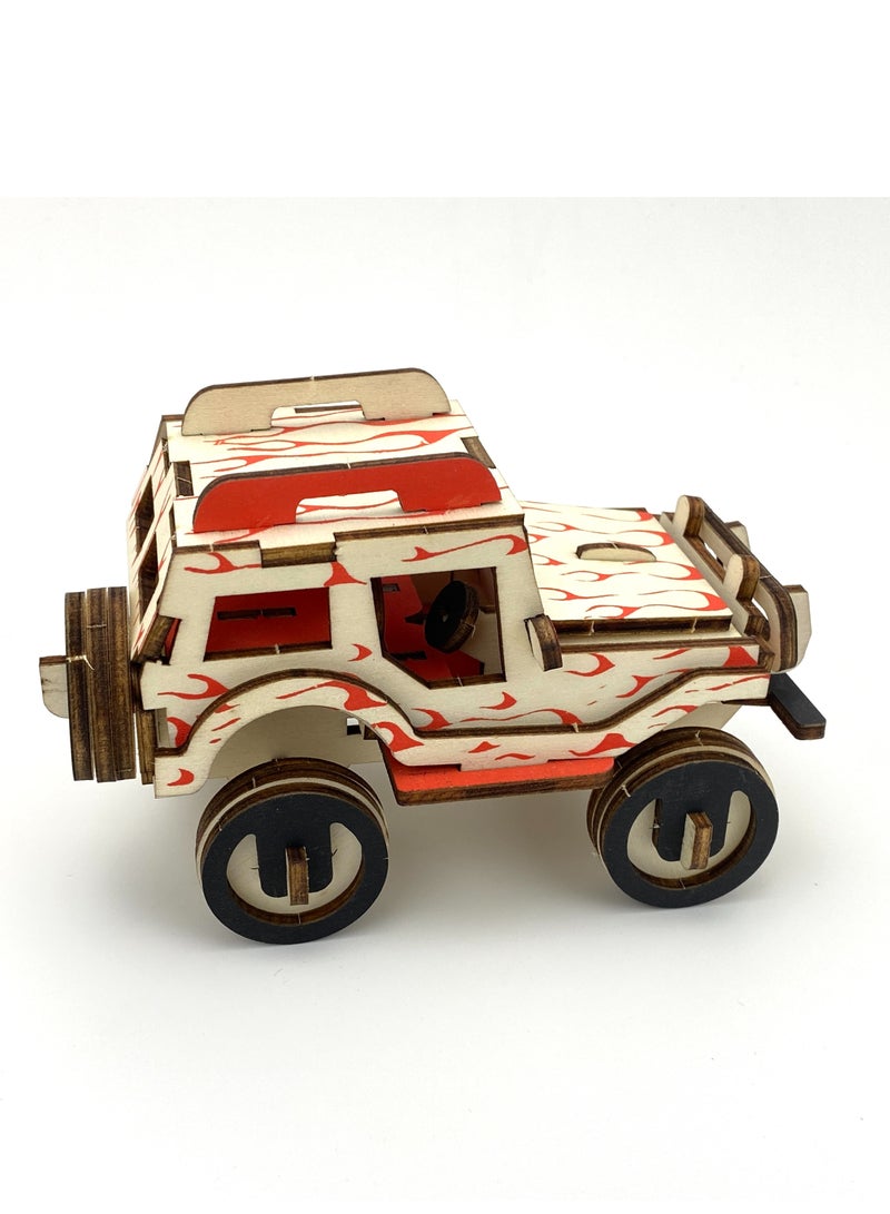 3D Wooden Puzzle Craft Kit, Educational DIY Car Model Puzzle, Creative Holiday Gift - Image 5