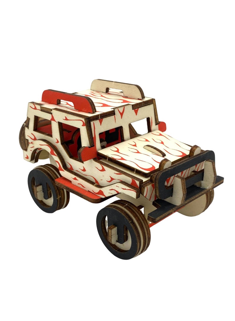 3D Wooden Puzzle Craft Kit, Educational DIY Car Model Puzzle, Creative Holiday Gift - Image 3