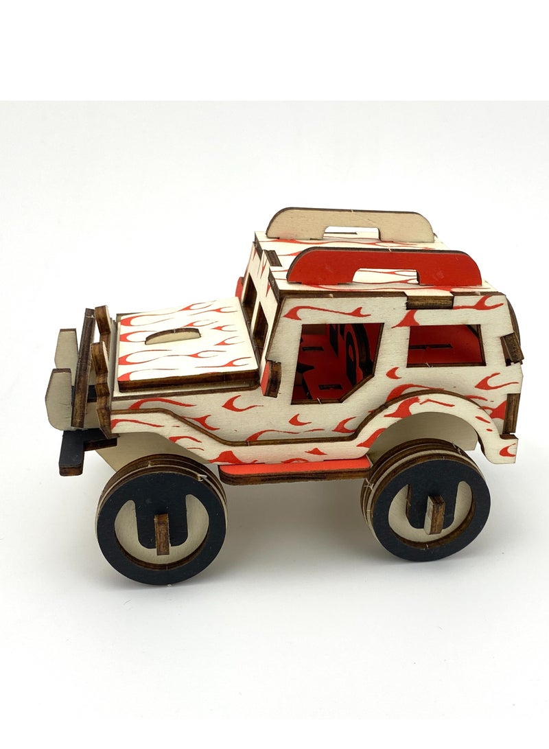 3D Wooden Puzzle Craft Kit, Educational DIY Car Model Puzzle, Creative Holiday Gift - Image 4