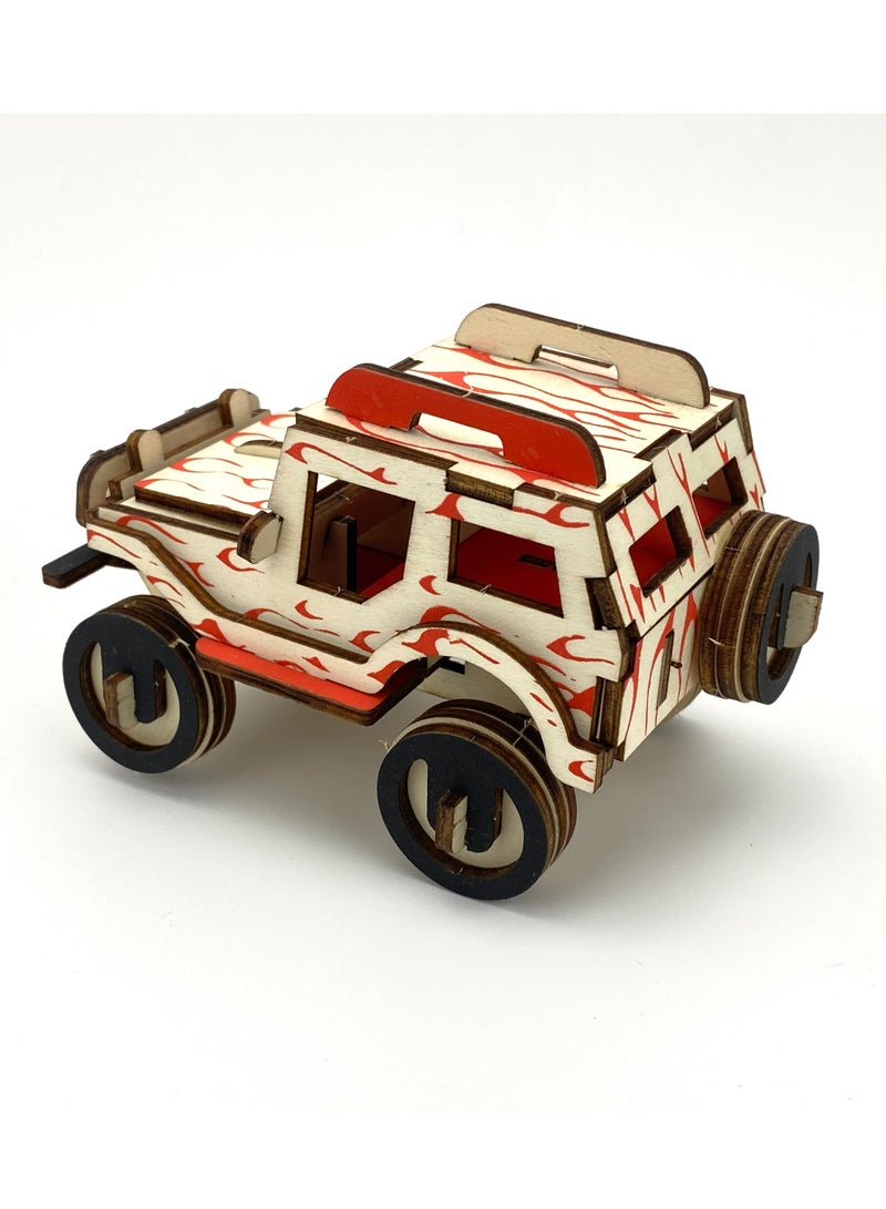3D Wooden Puzzle Craft Kit, Educational DIY Car Model Puzzle, Creative Holiday Gift - Image 1