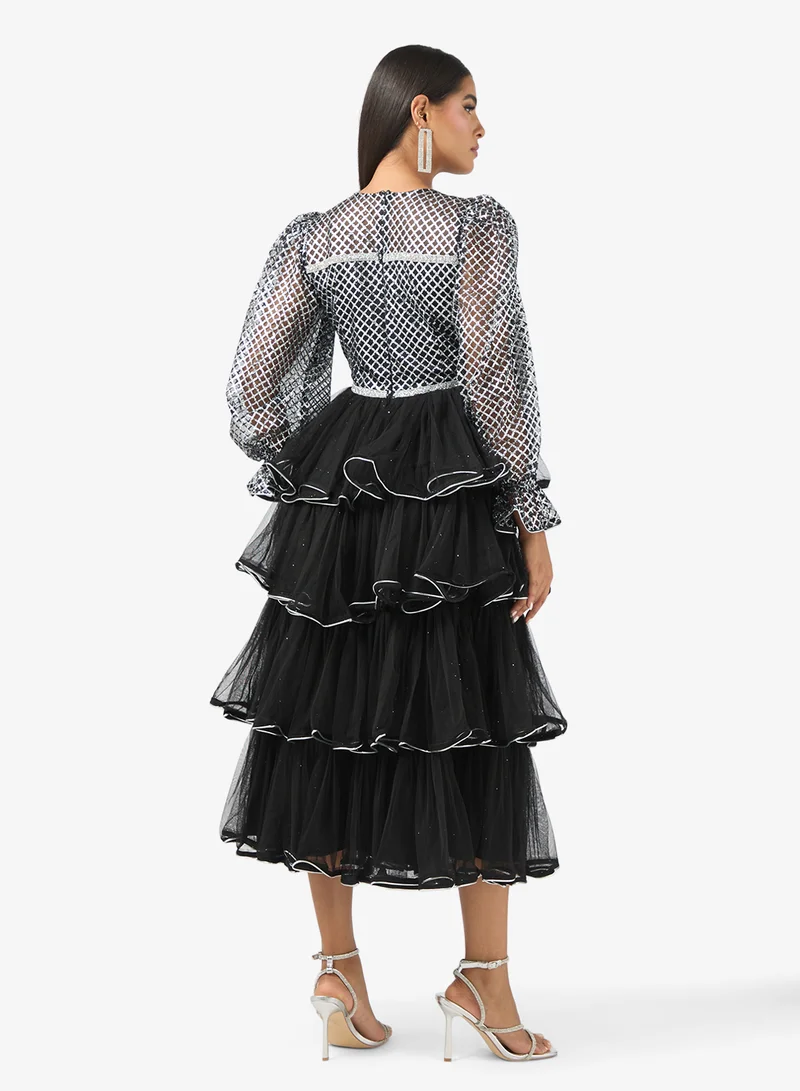 Golden Apple Ruffle Detail Dress