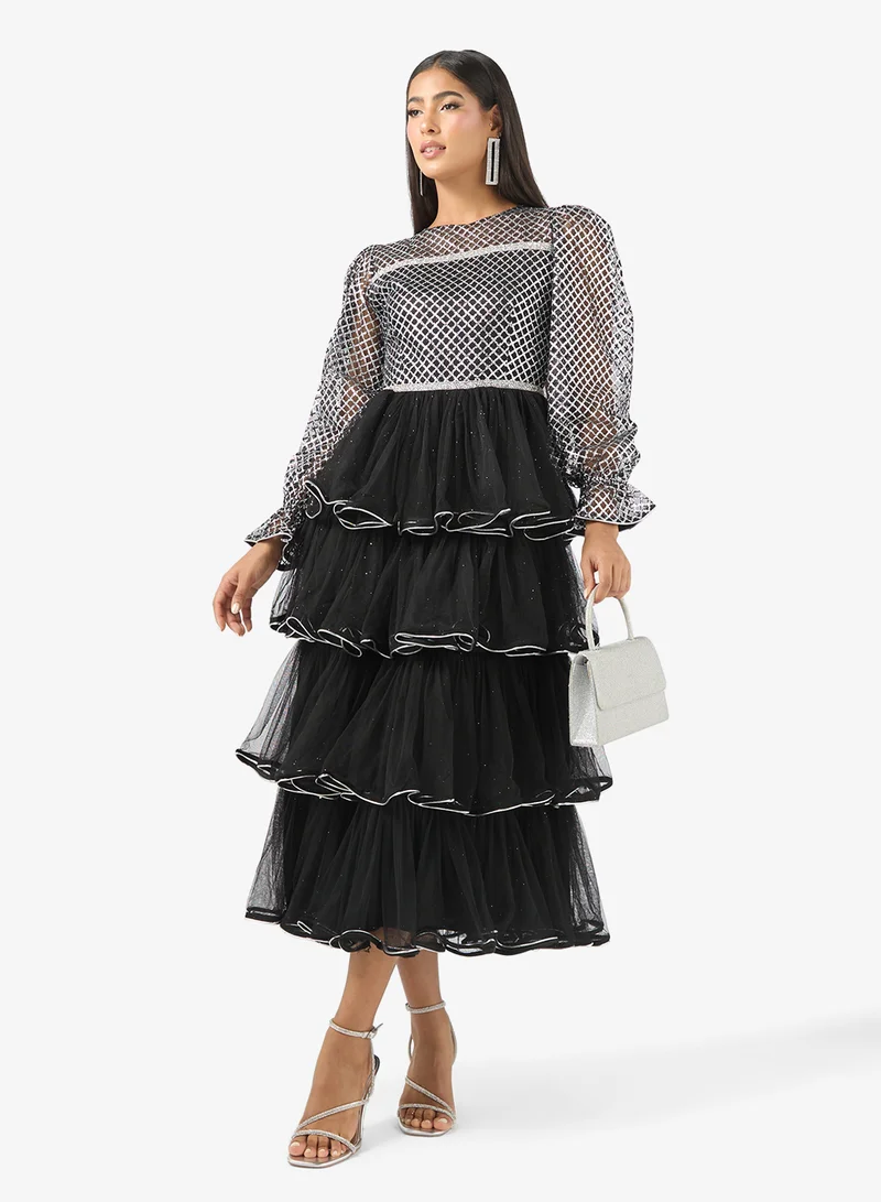 Golden Apple Ruffle Detail Dress