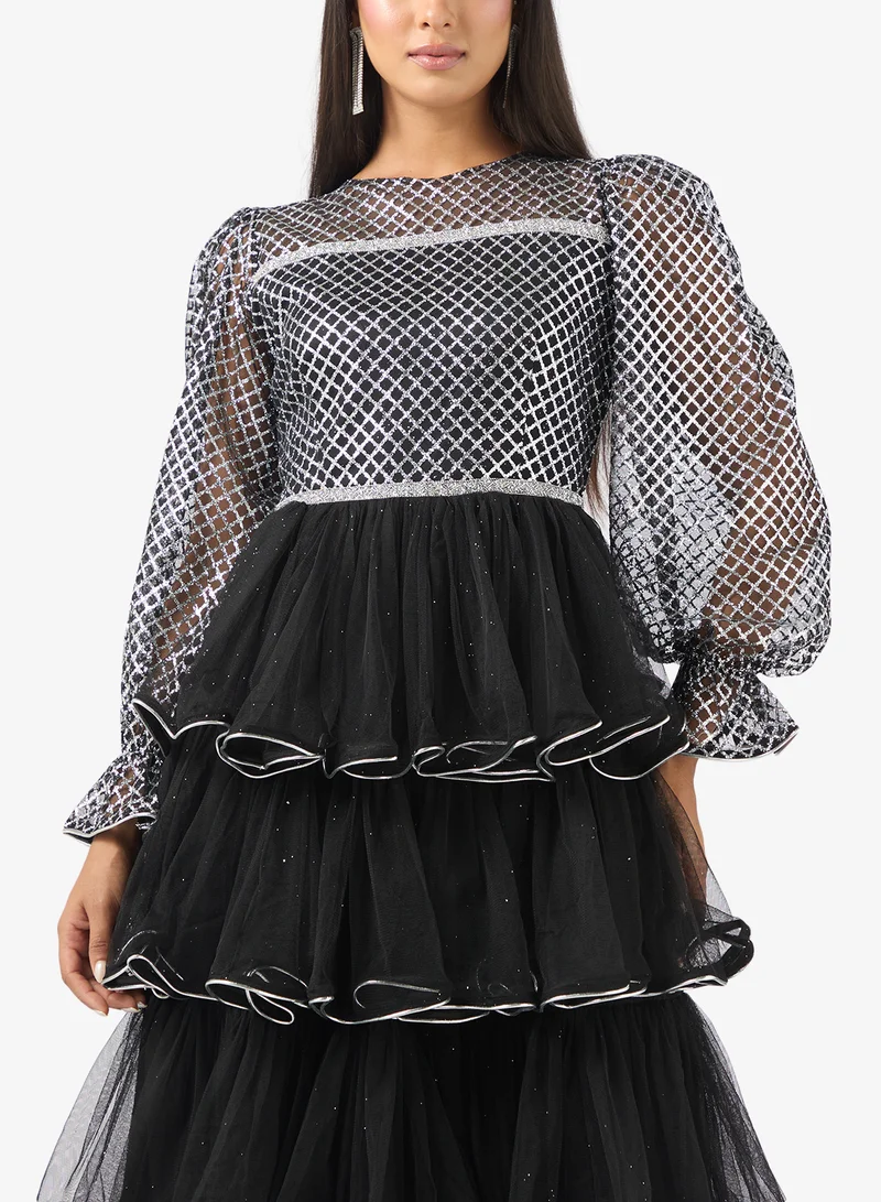 Golden Apple Ruffle Detail Dress