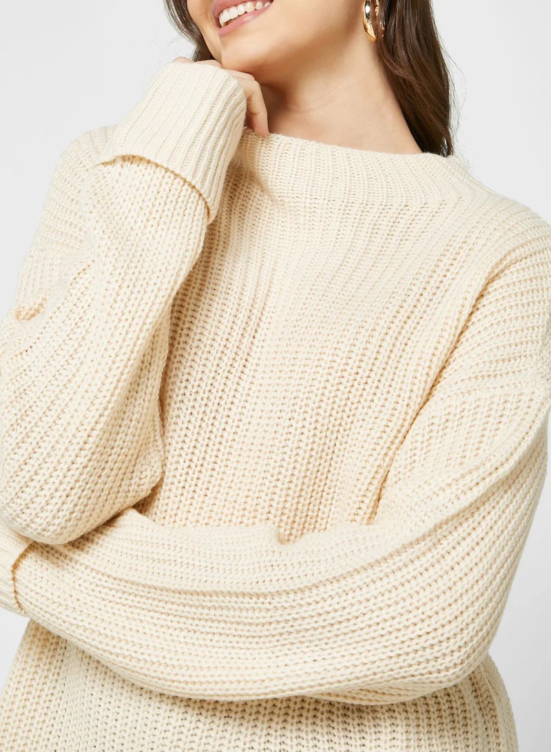Jacqueline de Yong High Neck Knitted Sweater