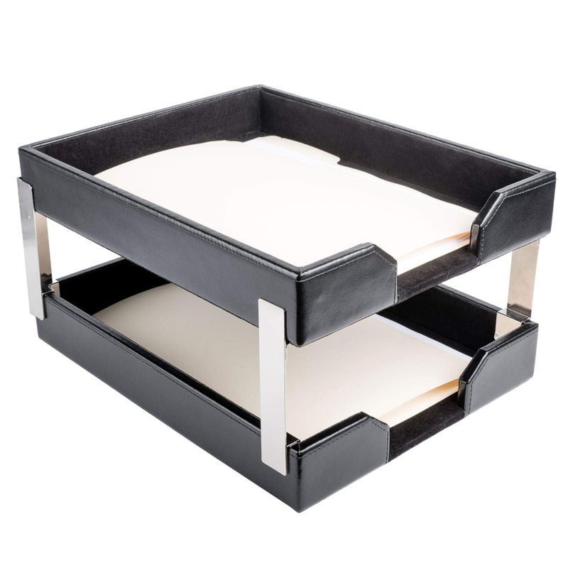 Dacasso A1422 Double Letter Tray 1350 x 1050 x 725 Black