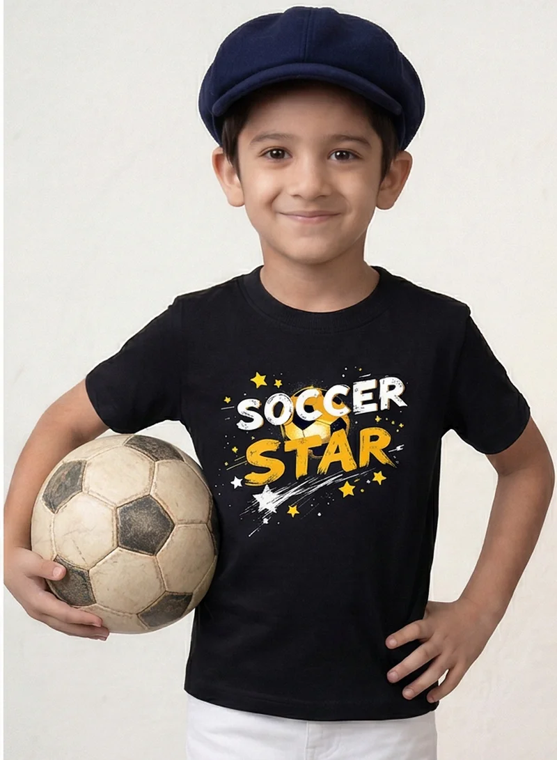Funkaar black Funkaar Kids Soccer Graphic Print T-shirt  | Best Price UAE