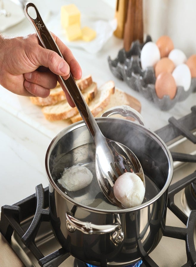 Hestan أدوات الطهاة من هيستان بروفيجنز، ملعقة ذات فتحات عميقة (13 بوصة)، مصنوعة من الفولاذ المقاوم للصدأ المصقول يدويًا - Image 2