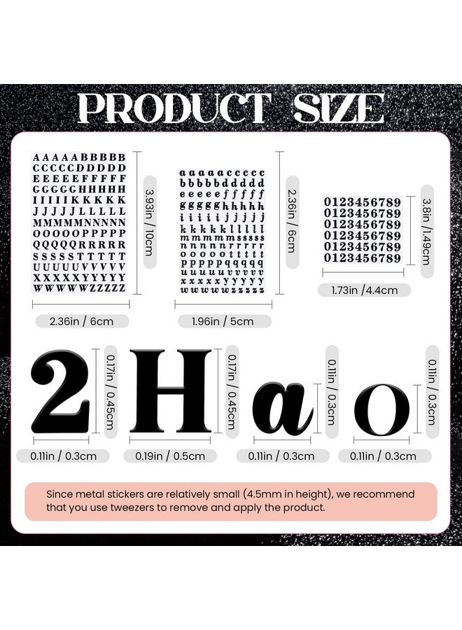 EORTA Letter Stickers 0.18Inch Small Alphabet Stickers 6 Sheets Mini Number Stickers Self Adhesive Sticker For Epoxy Resin Casting Decoration Diy Craft Scrapbook Nail, Keyboard, Rose Gold/Black, 4.5Mm  - Image 3