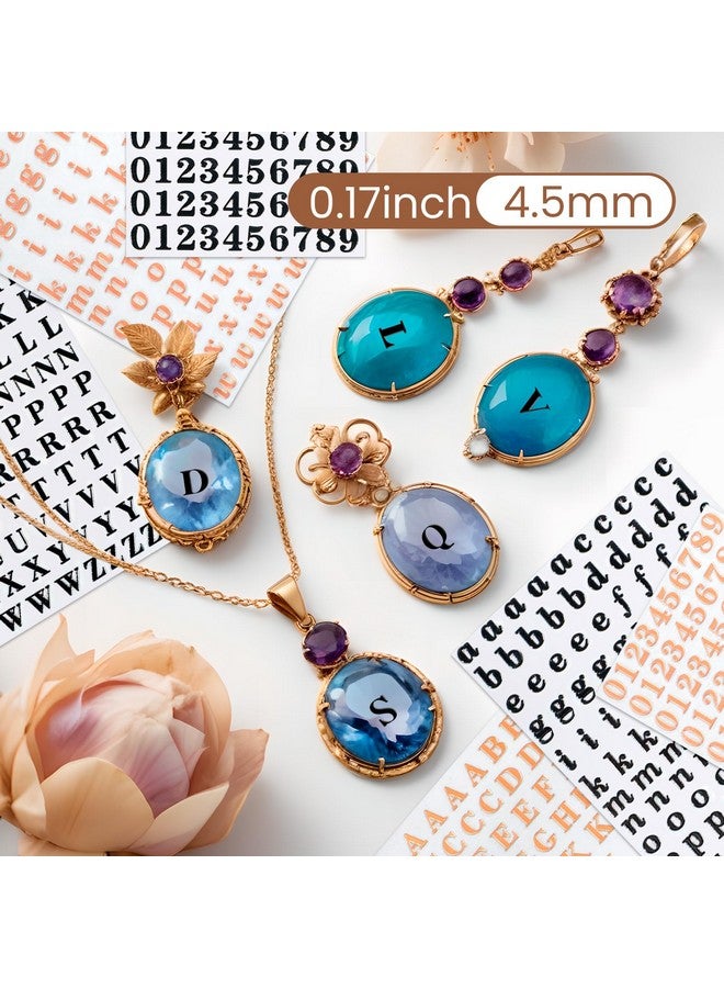 EORTA Letter Stickers 0.18Inch Small Alphabet Stickers 6 Sheets Mini Number Stickers Self Adhesive Sticker For Epoxy Resin Casting Decoration Diy Craft Scrapbook Nail, Keyboard, Rose Gold/Black, 4.5Mm  - Image 2