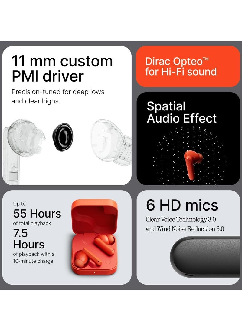 CMF Buds 2 Wireless Earbuds Bluetooth Headphones with 48dB Hybrid ANC Ultra Bass Technology Active Noise Cancellation Earphones  55 Hours Playtime  6HD Mics  ChatGPT Integration black - Image 4