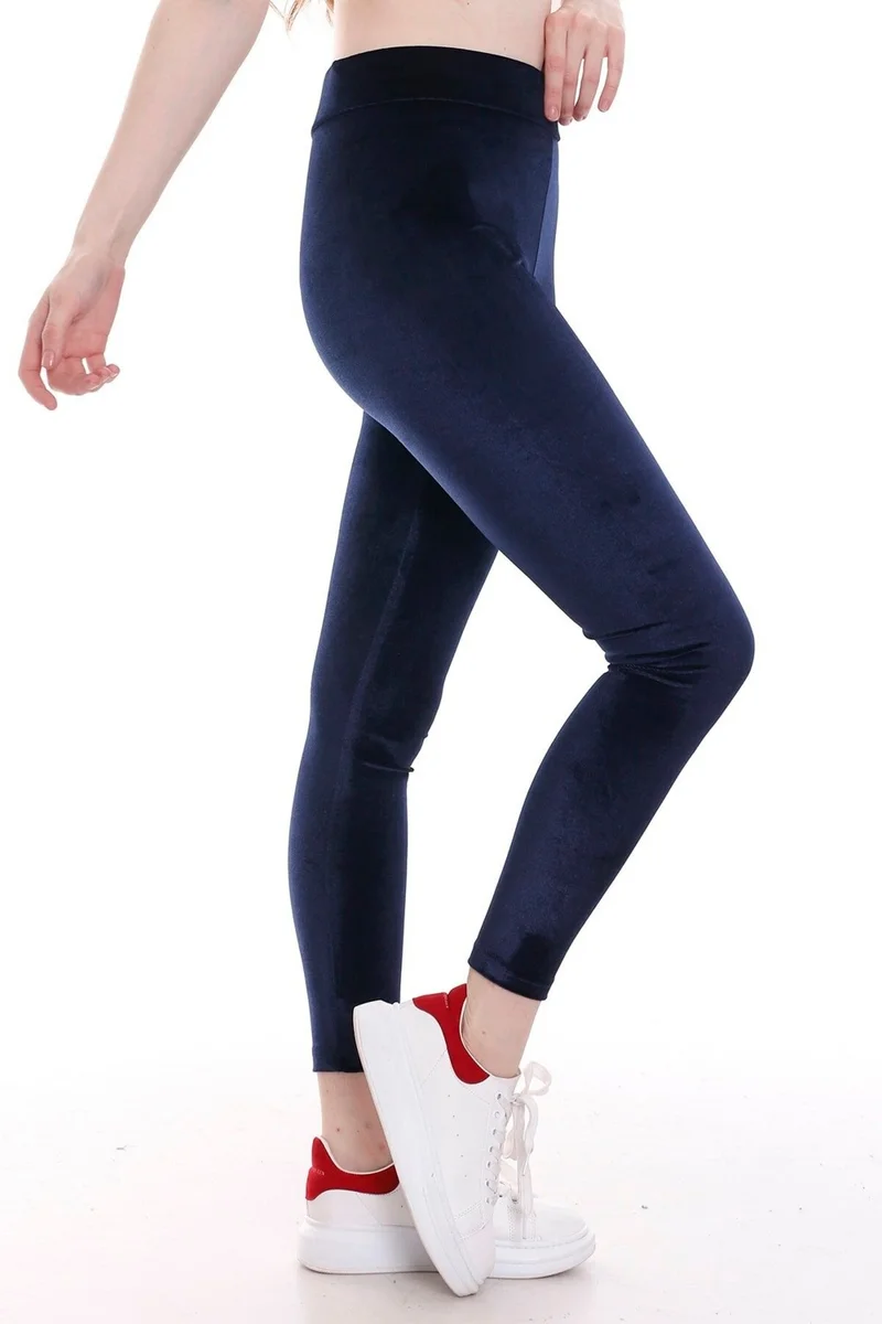 Belifanti Collection Winter Velvet Lycra Tights Navy Blue