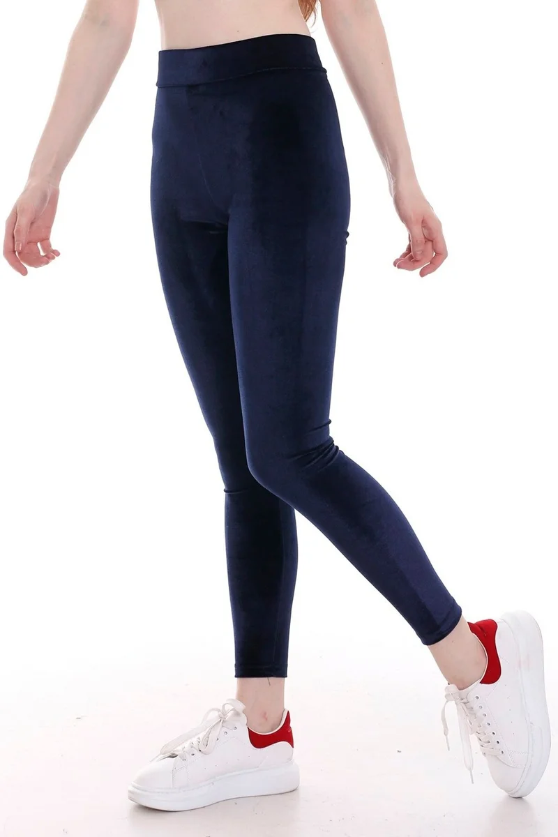 Belifanti Collection Winter Velvet Lycra Tights Navy Blue