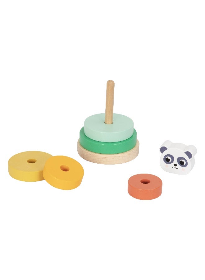 COGNIKIDS Panda Tower Stacking Toy for Toddlers | Rainbow Color Blocks with Cute Panda | Early Learning Balance & Color Recognition Toy | Safe Wooden Construction for 18+ Months - Image 4