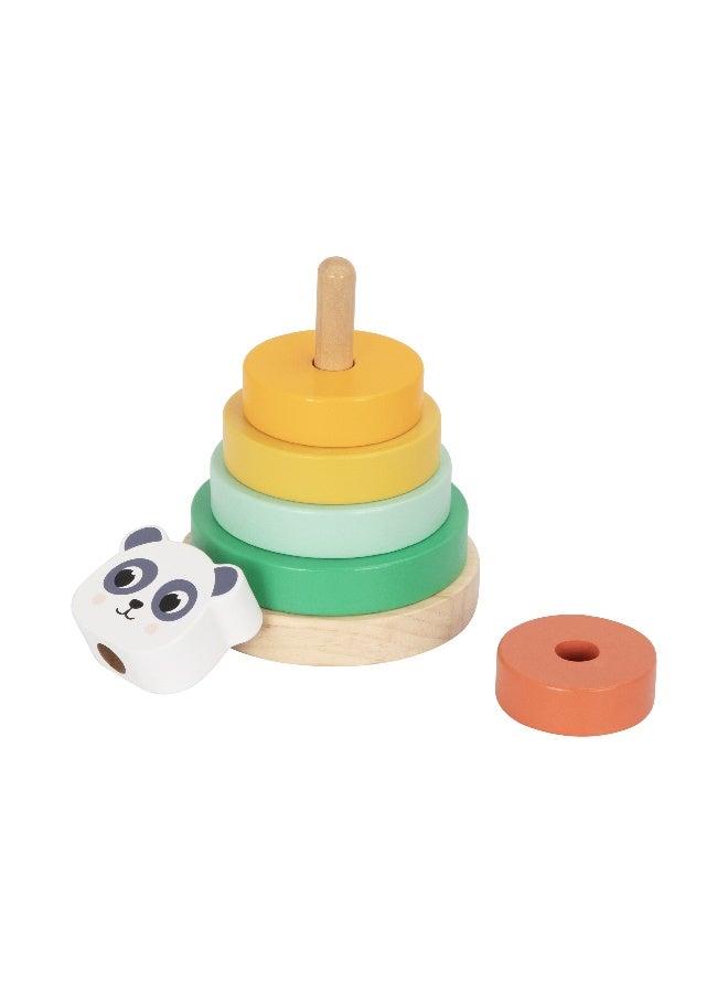 COGNIKIDS Panda Tower Stacking Toy for Toddlers | Rainbow Color Blocks with Cute Panda | Early Learning Balance & Color Recognition Toy | Safe Wooden Construction for 18+ Months - Image 3