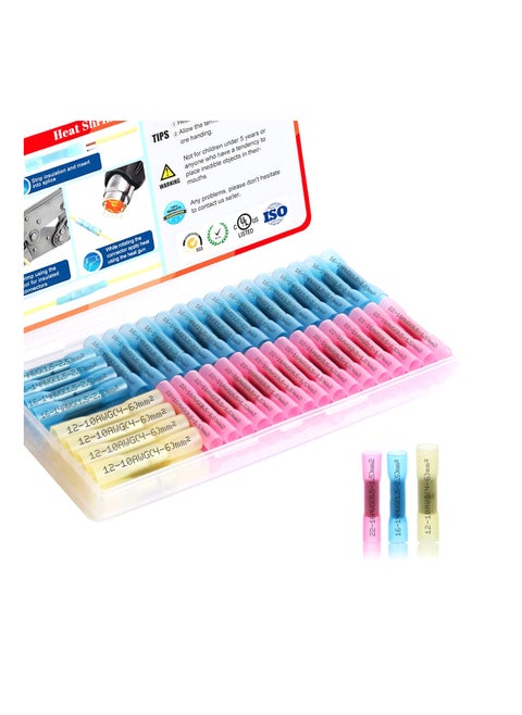 AIRIC Heat Shrink Splice Waterproof Wire Connector 100 Piece Kit Multicolour