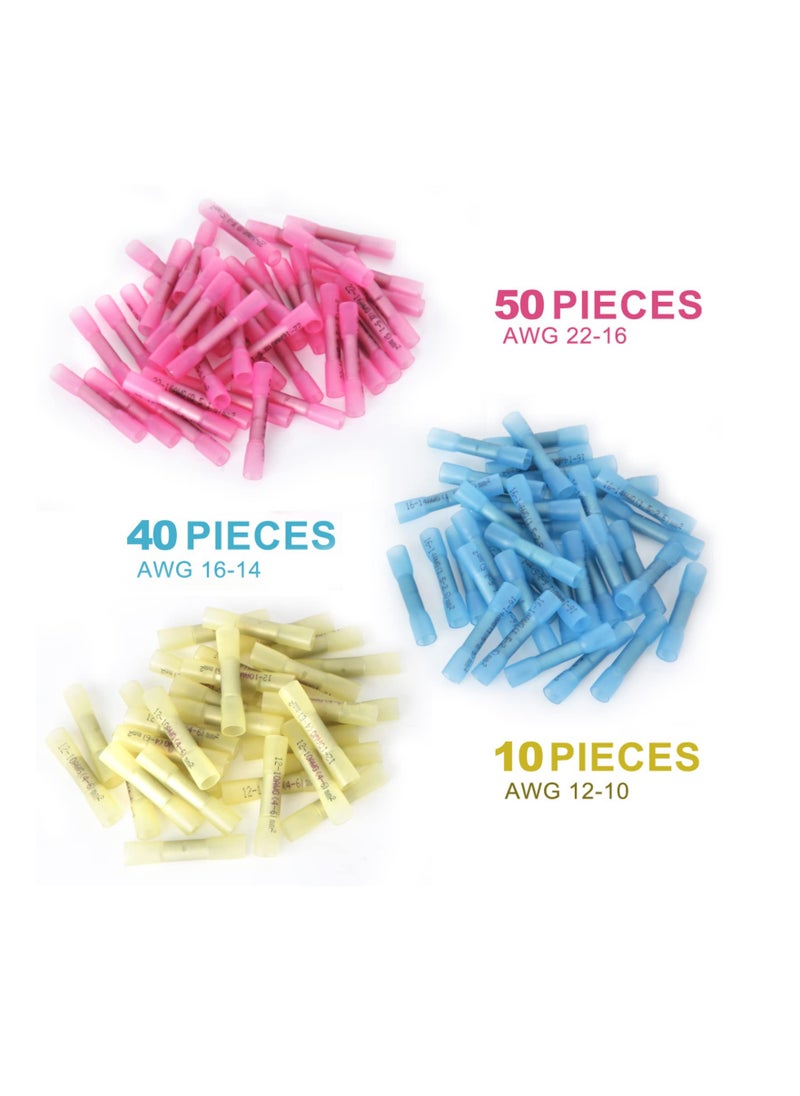 AIRIC Heat Shrink Splice Waterproof Wire Connector 100 Piece Kit Multicolour