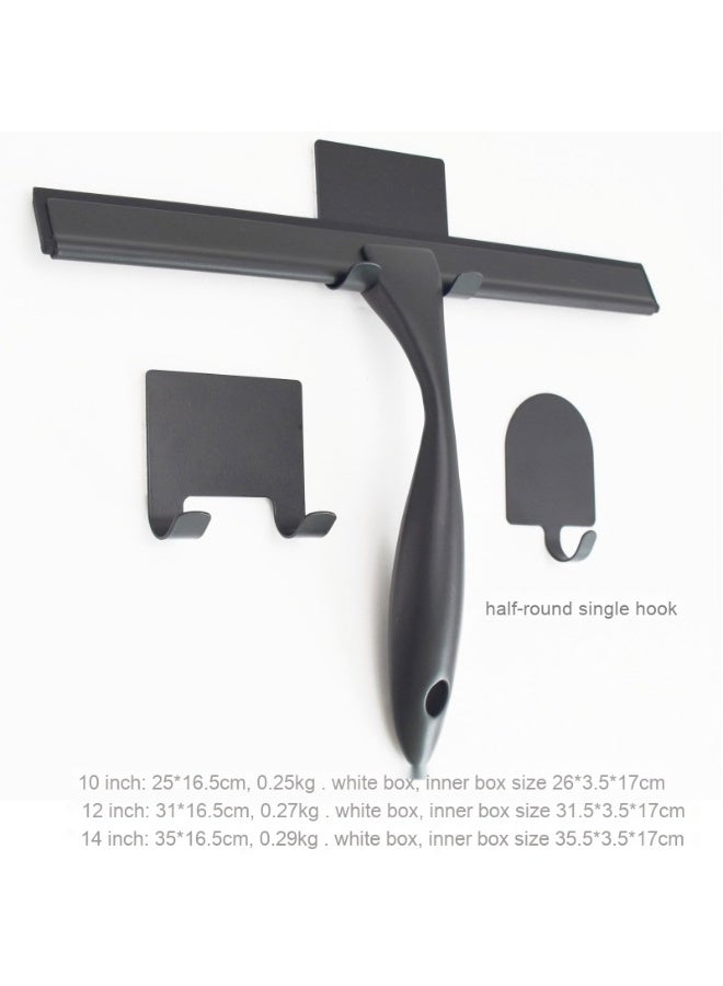 NIBEMINENT All-Purpose Stainless Steel Shower Squeegee for Shower Glass Door with 3 Adhesive Hooks, Bathroom Cleaner Tool Household Window Mirror Squeegee , Cleaning Tile Wall, Car - Image 1