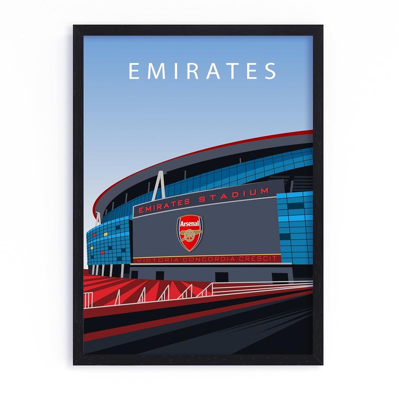 QUOTE - UNQUOTE ART QUOTE UNQUOTE ART Arsenal Merchandise Emirates Stadium Arsenal Poster 13x17 inches Black Frame - Image 2