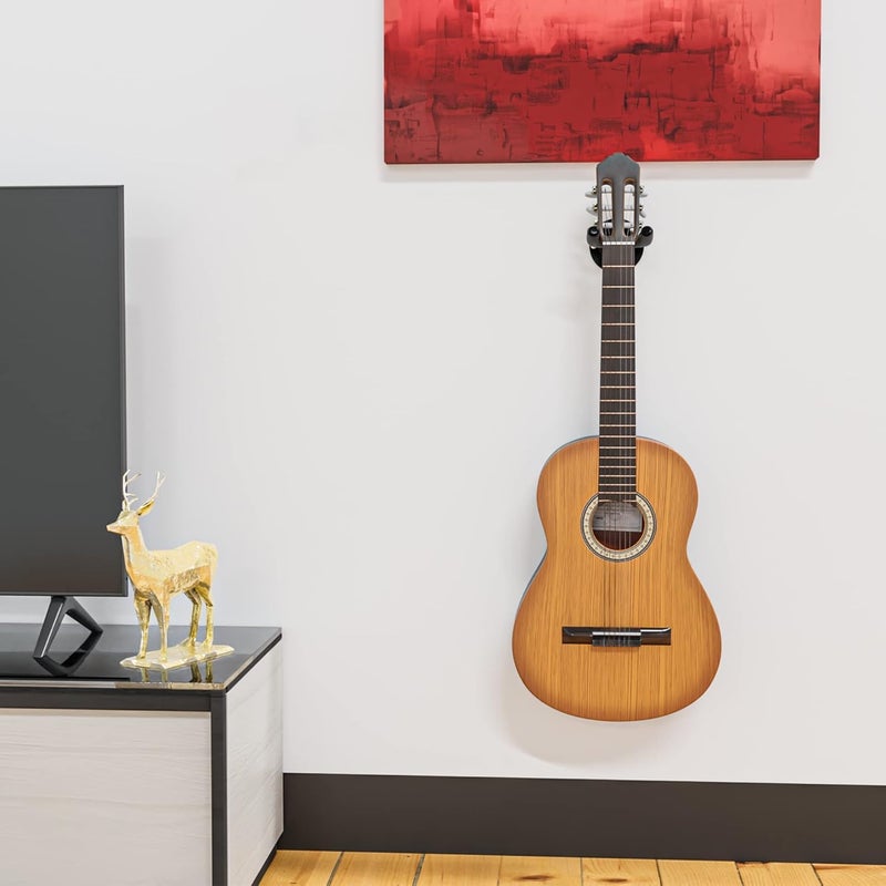 TechBlaze Guitar Wall Mount Hanger Metal Body Guitar Display Bracket Acoustic Guitar Hook Holder with Soft Pad for Electric Acoustic Classic Guitar Bass Banjo Mandolin-Black (Pack of 4) - Image 5