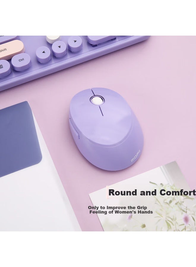 Mofii Sweet Wireless Retro Punk Keyboard And Mouse Set Office Keyboard And Mouse Set Mouse Computer Keyboard Notebook Keyboard Lavender Purple Gradient - Image 3