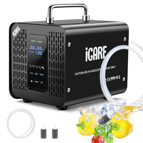 iCare Ozone Generator 60000mgh Ozone Generator Water 1000 mgh High Capacity Smart Ozone Machine Odor Removal Commercial Ozone Odor Eliminator for Home Smoke Pet Odor Car Cleaning Fruits Vegetables - Image 1