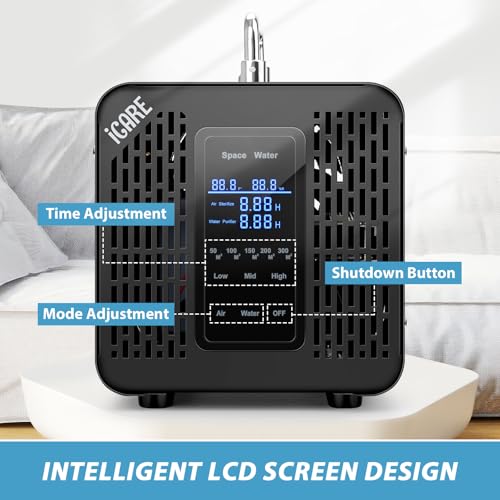 iCare Ozone Generator 60000mgh Ozone Generator Water 1000 mgh High Capacity Smart Ozone Machine Odor Removal Commercial Ozone Odor Eliminator for Home Smoke Pet Odor Car Cleaning Fruits Vegetables - Image 3