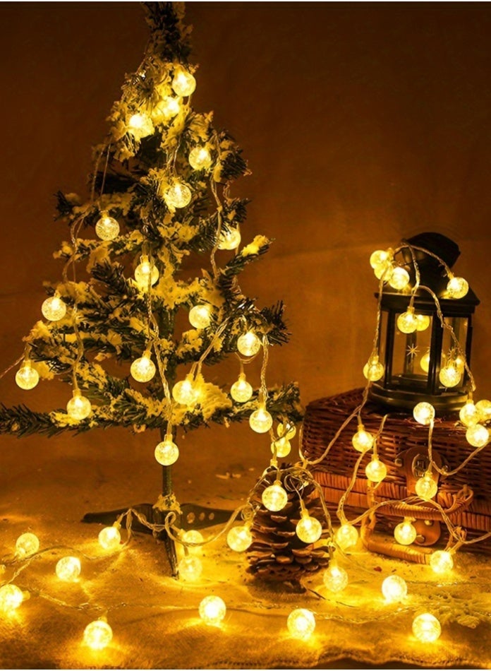MODI 50 Meter 360LED Outdoor Warm Color Ball String Lights with 8 Lighting Modes - White Wire, 20W IP44 Waterproof Warm White Crystal  – Diwali Decor Lights - Image 4