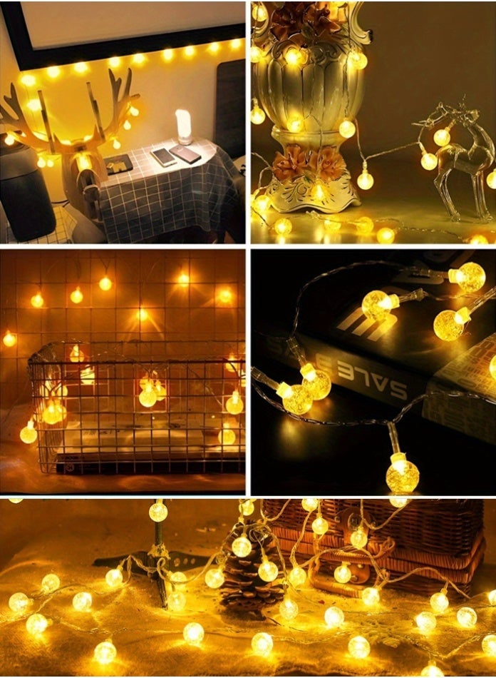 MODI 50 Meter 360LED Outdoor Warm Color Ball String Lights with 8 Lighting Modes - White Wire, 20W IP44 Waterproof Warm White Crystal  – Diwali Decor Lights - Image 2