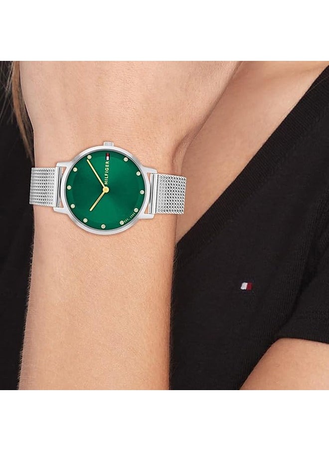 TOMMY HILFIGER ROUND ANALOG WOMEN'S GREEN CASE WATCH - 1782762 - pzsku/Z0DCDD7691EF092630FCCZ/45/_/1730453996/cf77fca4-9d09-4ac1-b933-2a0931154fbd