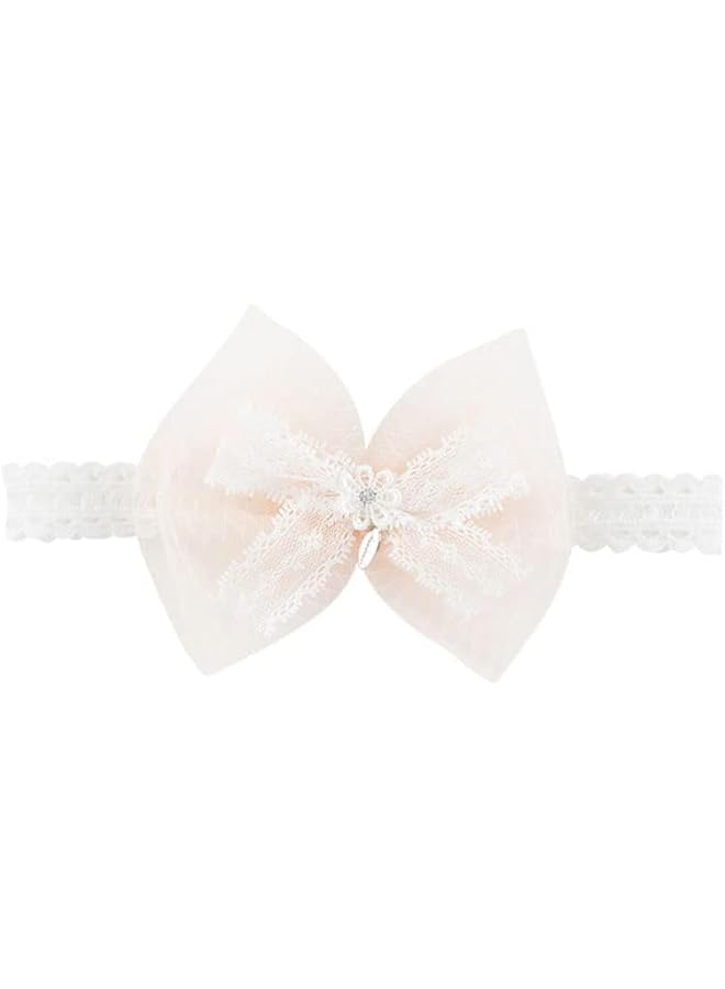 Excefore Bow Knot Headband For Baby Girls Soft Lace Floral Hairbands Ideal For Newborns Infants And Toddlers Hair Accessories - Image 3