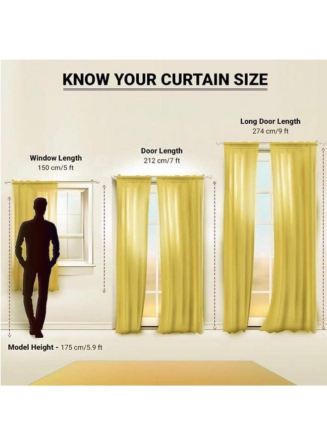 Cortina Cortina 2 Piece Solid Design Panel Eyelet Velvet Door Curtains - 7 Feet, Brown - Image 5