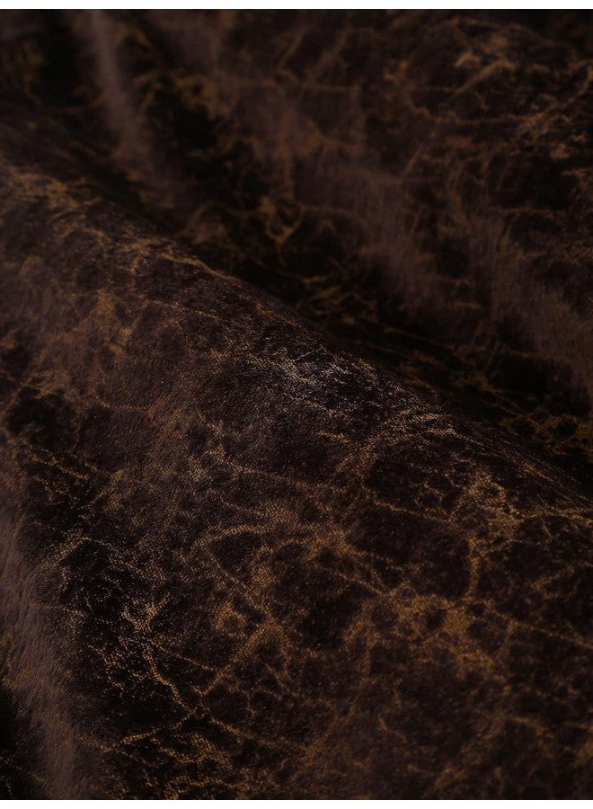 Cortina Cortina 2 Piece Solid Design Panel Eyelet Velvet Door Curtains - 7 Feet, Brown - Image 3