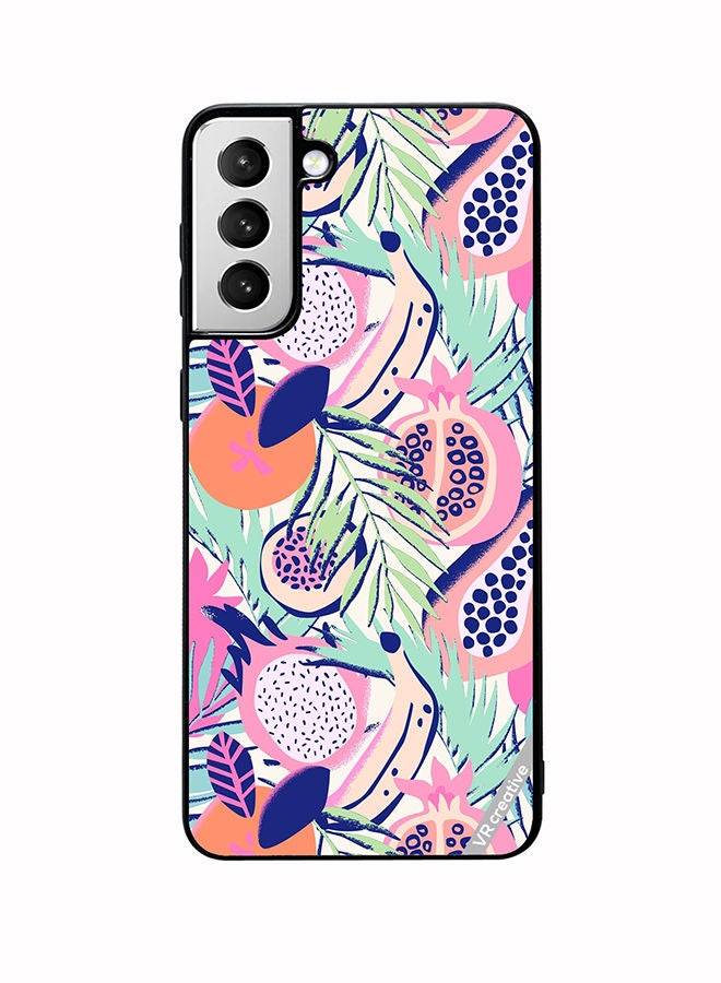 VR CREATIVE Protective Case Cover For Samsung Galaxy S22 5G Abstract Dragon Fruit Design Multicolour - Image 1