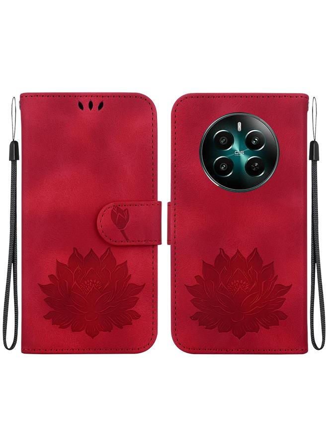 اس-توب جراب لهاتف Realme C53 / C53 India / C51 جراب هاتف من الجلد المنقوش بنقشة لوتس - Image 1