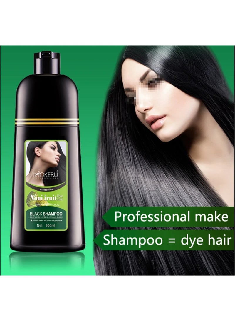 موكيرو شامبو طبيعي للشعر الأسود بفاكهة النوني (500 مل/زجاجة) - Image 1