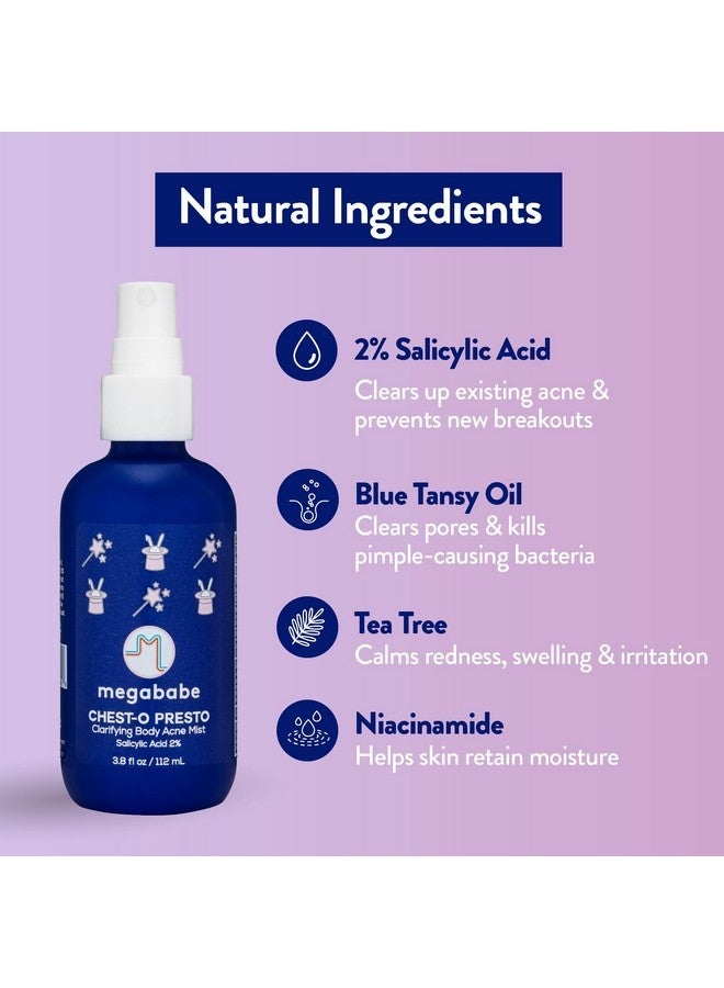 Megababe Chest-O Presto | Clarifying Body Acne Mist | Benzoyl Peroxide Free | 3.8 Fl Oz - Image 3