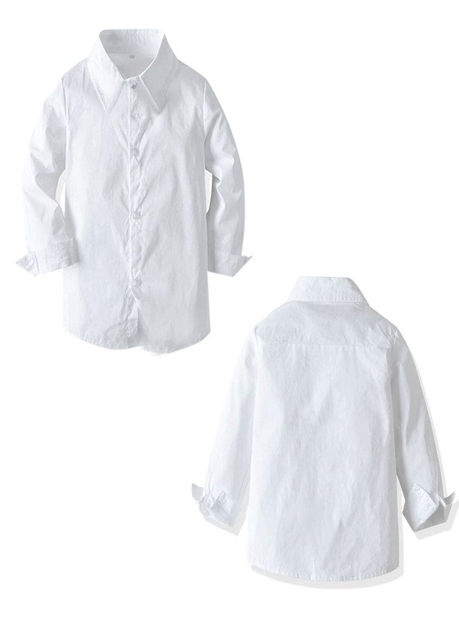 CORATED بدلة أطفال كوراتيد للأولاد - مجموعة ملابس 4 قطع مع قميص ربطة عنق وسروال وحمالات (الأبيض 0001، 12-18 شهر) - Image 3