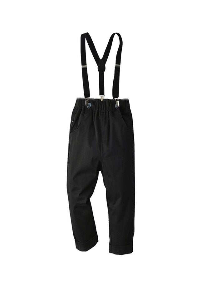 CORATED بدلة أطفال كوراتيد للأولاد - مجموعة ملابس 4 قطع مع قميص ربطة عنق وسروال وحمالات (الأبيض 0001، 12-18 شهر) - Image 5