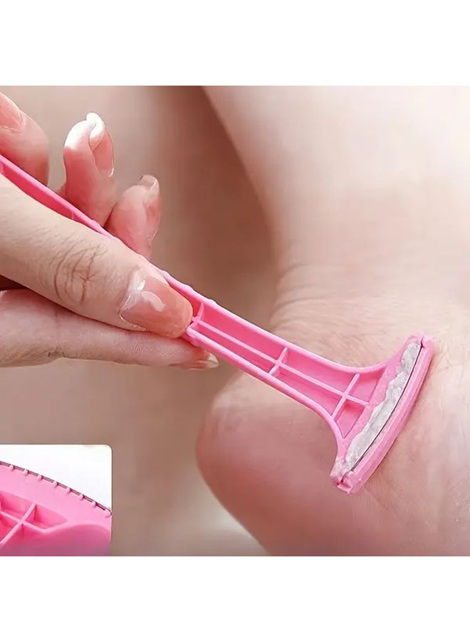 2 قطعة أدوات العناية بالقدم مزيل الجلد الميت مكشطة كعب زرقاء تصميم مريح قبضة مانعة للانزلاق فرك قدم متين مجموعة باديكير - Image 3